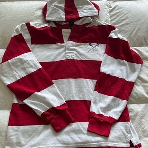 Women’s Charles River red and white striped Rugby shirt, size XS